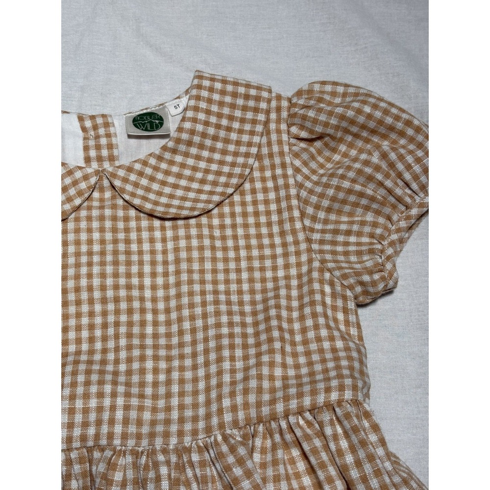 Nobler Wild Yellow Gingham Dress Toddler Girl Size 5T Cotton Linen Poly Blend - Picture 2 of 8